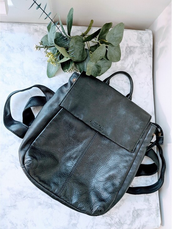 Handbags - American Leather Co. Leather Backpack Black